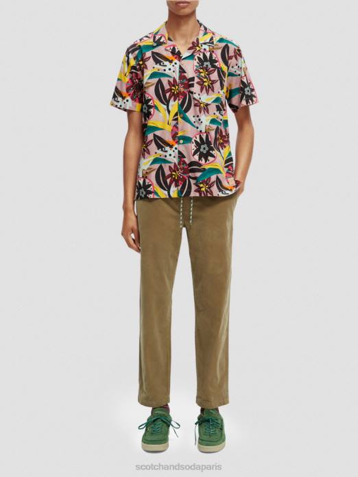 Scotch & Soda Hommes chemise de camp imprimée à manches courtes combiner un vêtements 4HB4285