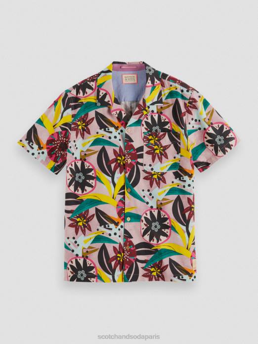 Scotch & Soda Hommes chemise de camp imprimée à manches courtes combiner un vêtements 4HB4285