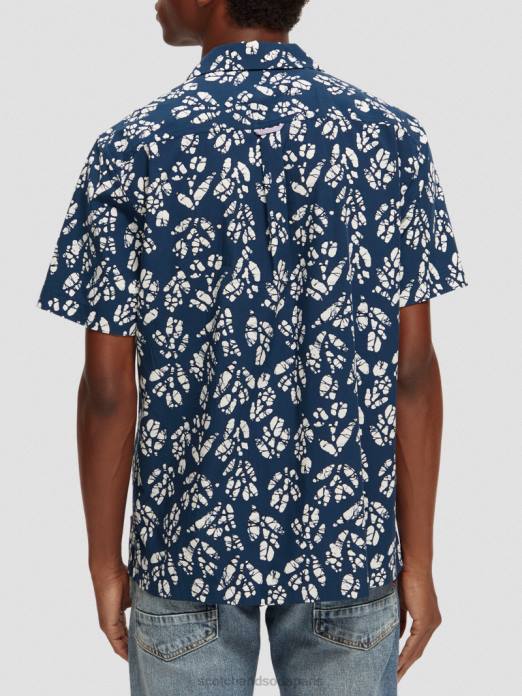 Scotch & Soda Hommes chemise de camp imprimée à manches courtes combo d vêtements 4HB4284