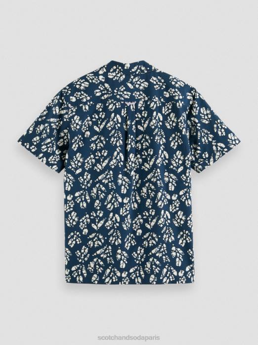 Scotch & Soda Hommes chemise de camp imprimée à manches courtes combo d vêtements 4HB4284