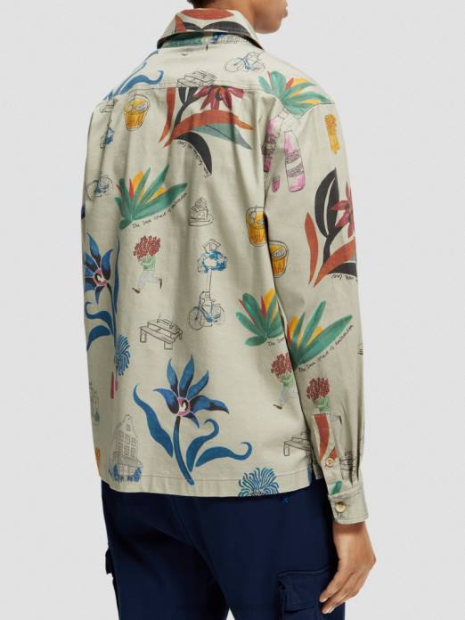 Scotch & Soda Hommes chemise en coton biologique imprimée coupe décontractée combiner un vêtements 4HB4298
