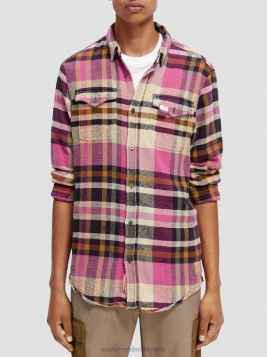 Scotch & Soda Hommes chemise en flanelle brossée coupe classique combiner un vêtements 4HB4337