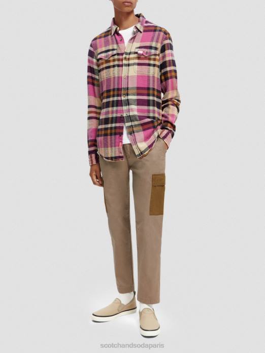 Scotch & Soda Hommes chemise en flanelle brossée coupe classique combiner un vêtements 4HB4337