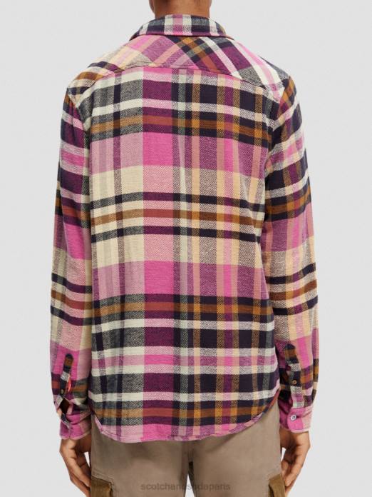 Scotch & Soda Hommes chemise en flanelle brossée coupe classique combiner un vêtements 4HB4337