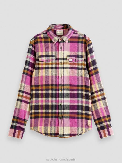 Scotch & Soda Hommes chemise en flanelle brossée coupe classique combiner un vêtements 4HB4337