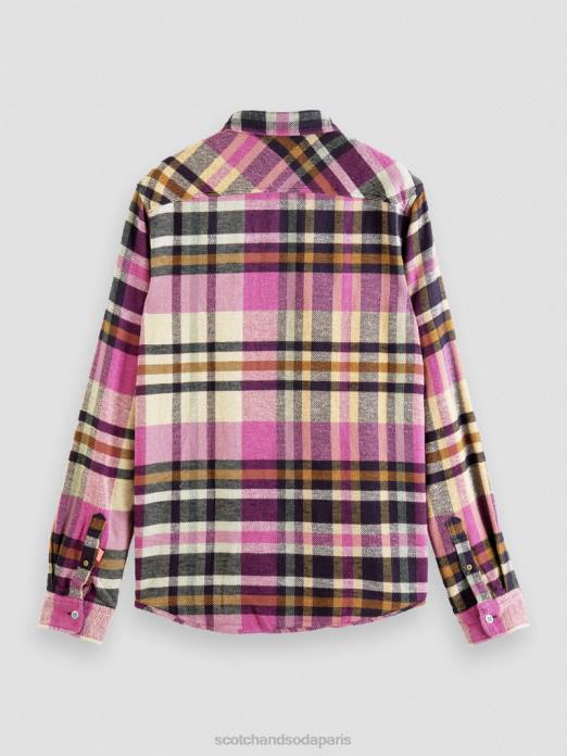 Scotch & Soda Hommes chemise en flanelle brossée coupe classique combiner un vêtements 4HB4337