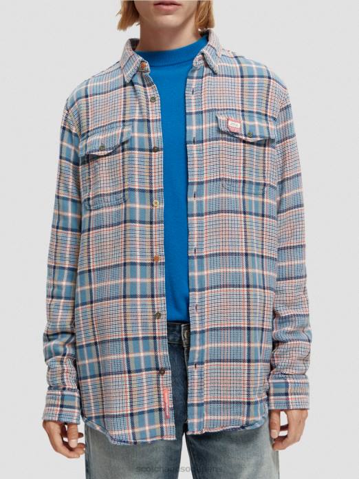 Scotch & Soda Hommes chemise en flanelle brossée coupe classique combo b vêtements 4HB4336