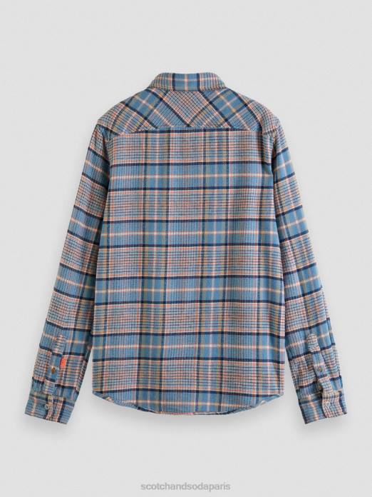 Scotch & Soda Hommes chemise en flanelle brossée coupe classique combo b vêtements 4HB4336
