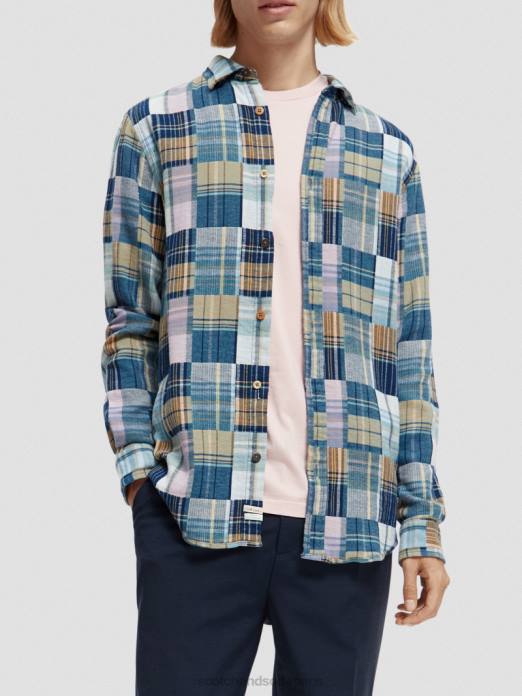 Scotch & Soda Hommes chemise en flanelle à carreaux coupe classique combinaison c vêtements 4HB4302