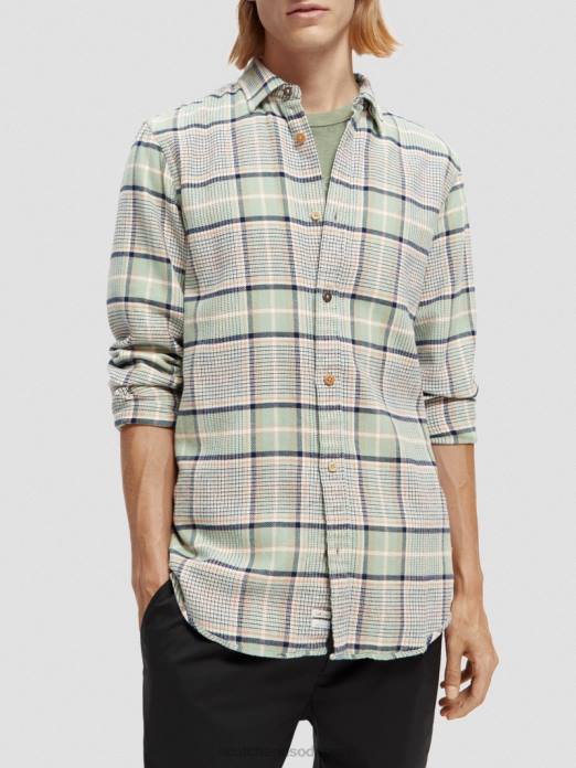 Scotch & Soda Hommes chemise en flanelle à carreaux coupe classique combo b vêtements 4HB4300