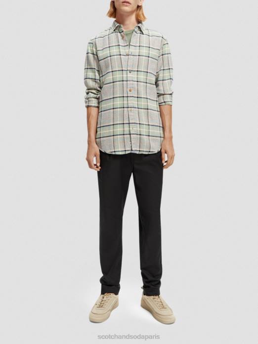 Scotch & Soda Hommes chemise en flanelle à carreaux coupe classique combo b vêtements 4HB4300