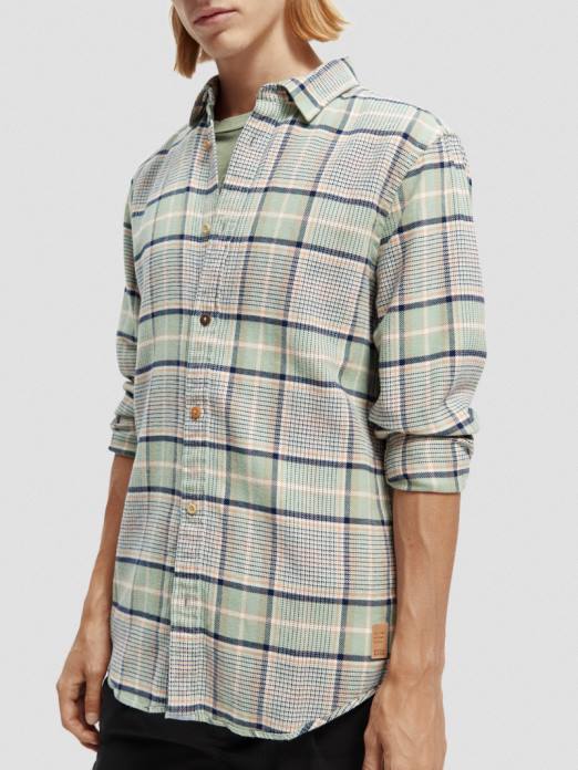 Scotch & Soda Hommes chemise en flanelle à carreaux coupe classique combo b vêtements 4HB4300