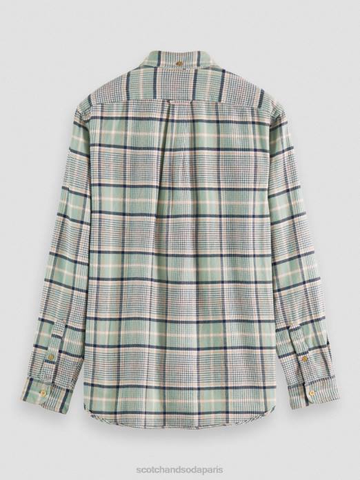 Scotch & Soda Hommes chemise en flanelle à carreaux coupe classique combo b vêtements 4HB4300