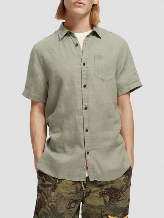 Scotch & Soda Hommes chemise en lin à poches armée vêtements 4HB4341