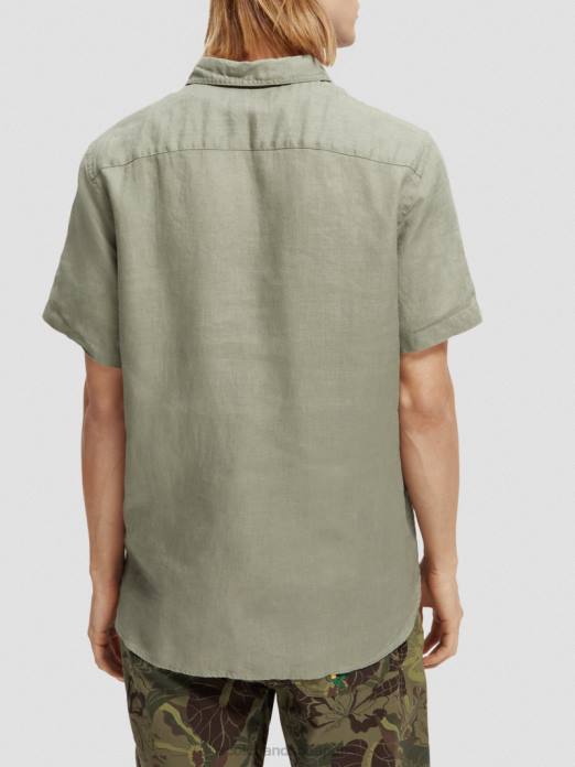 Scotch & Soda Hommes chemise en lin à poches armée vêtements 4HB4341