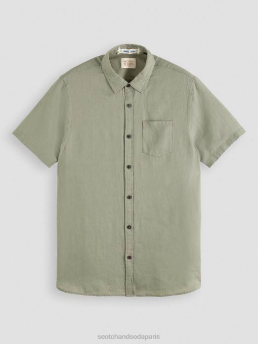Scotch & Soda Hommes chemise en lin à poches armée vêtements 4HB4341