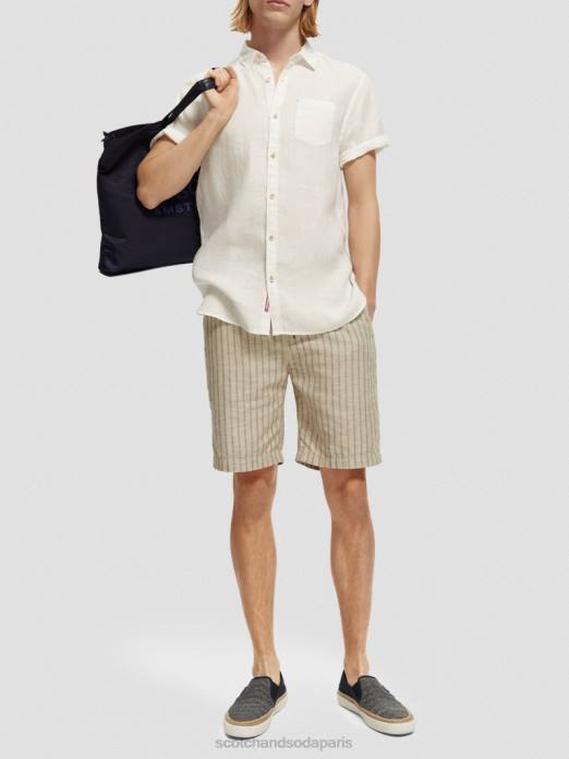 Scotch & Soda Hommes chemise en lin à poches blanc vêtements 4HB4340