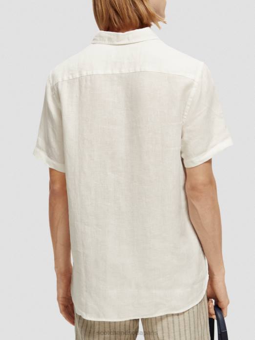 Scotch & Soda Hommes chemise en lin à poches blanc vêtements 4HB4340