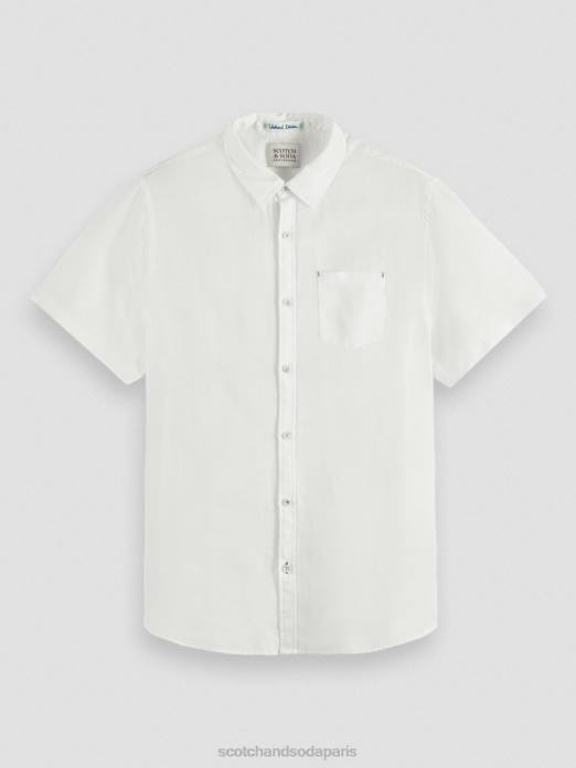 Scotch & Soda Hommes chemise en lin à poches blanc vêtements 4HB4340
