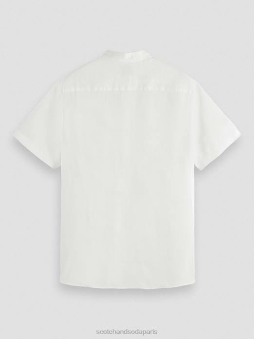 Scotch & Soda Hommes chemise en lin à poches blanc vêtements 4HB4340