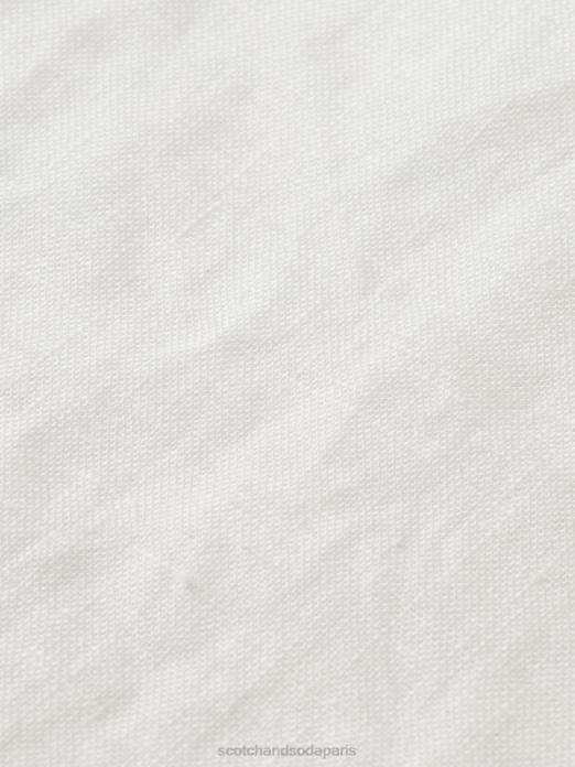 Scotch & Soda Hommes chemise en lin à poches blanc vêtements 4HB4340