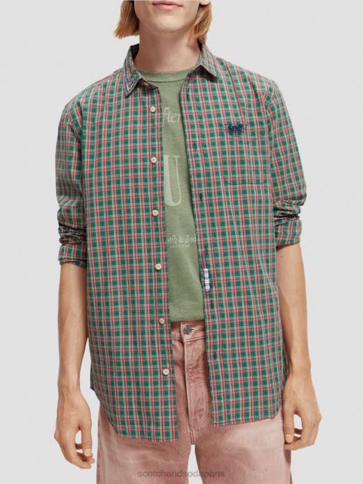 Scotch & Soda Hommes chemise en popeline de coton biologique à carreaux combiner un vêtements 4HB4316