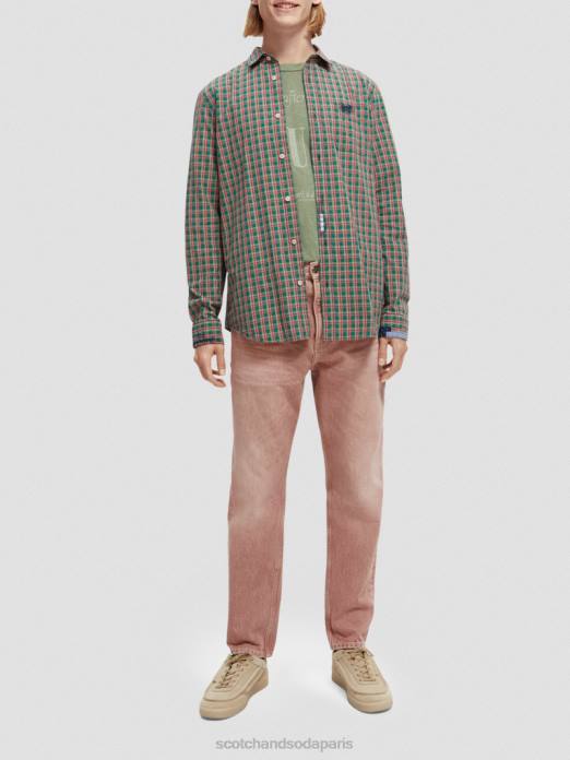 Scotch & Soda Hommes chemise en popeline de coton biologique à carreaux combiner un vêtements 4HB4316