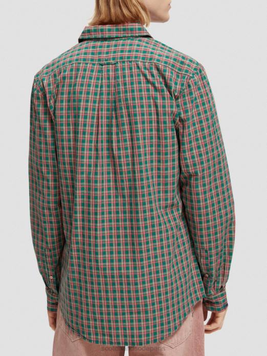 Scotch & Soda Hommes chemise en popeline de coton biologique à carreaux combiner un vêtements 4HB4316