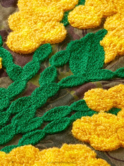 Scotch & Soda Hommes chemise en sergé imprimé à broderies camouflage floral vêtements 4HB4328