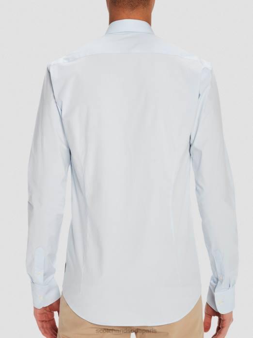 Scotch & Soda Hommes chemise extensible classique | coupe slim bleu vêtements 4HB4318