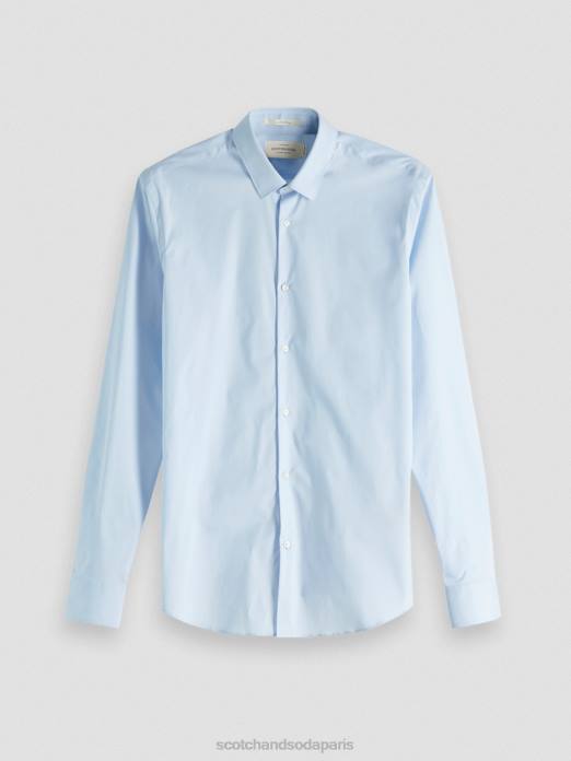 Scotch & Soda Hommes chemise extensible classique | coupe slim bleu vêtements 4HB4318