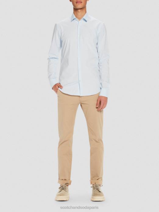 Scotch & Soda Hommes chemise extensible classique | coupe slim bleu vêtements 4HB4323