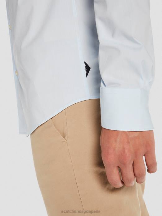 Scotch & Soda Hommes chemise extensible classique | coupe slim bleu vêtements 4HB4323