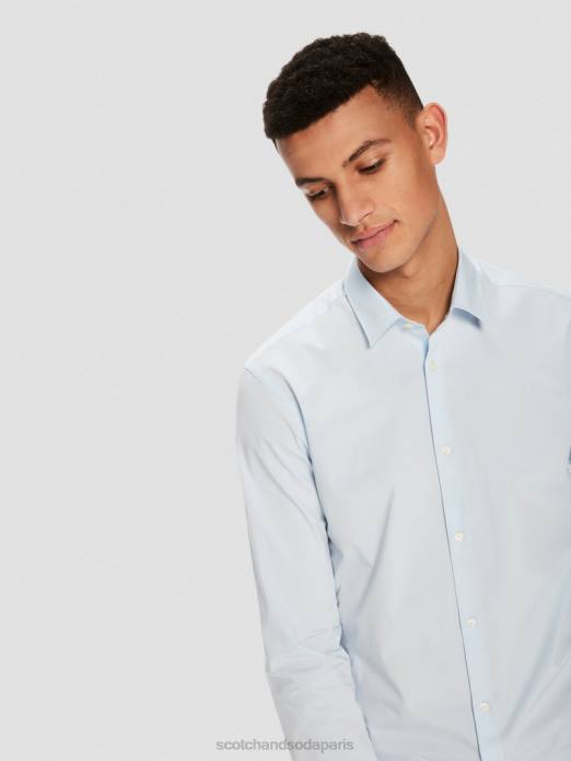 Scotch & Soda Hommes chemise extensible classique | coupe slim bleu vêtements 4HB4323