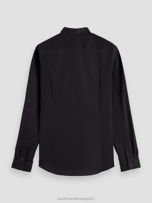Scotch & Soda Hommes chemise extensible classique | coupe slim noir vêtements 4HB4319