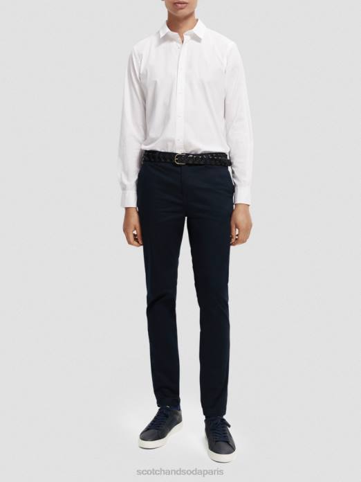 Scotch & Soda Hommes chemise slim bio essentielle blanc vêtements 4HB4310