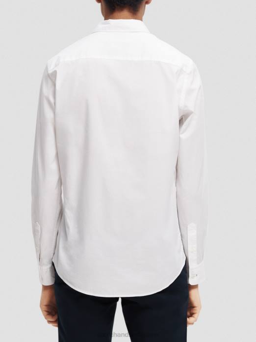 Scotch & Soda Hommes chemise slim bio essentielle blanc vêtements 4HB4310