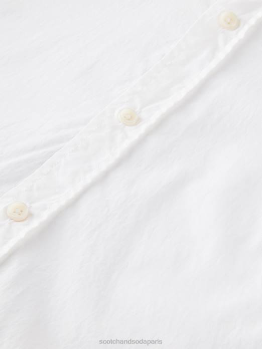 Scotch & Soda Hommes chemise slim bio essentielle blanc vêtements 4HB4310