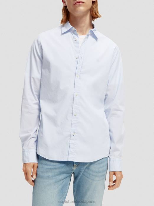 Scotch & Soda Hommes chemise slim bio essentielle bleu vêtements 4HB4311