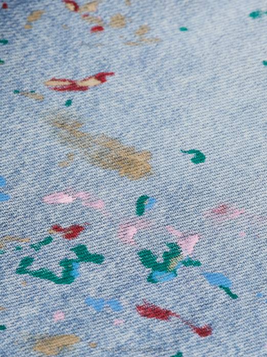 Scotch & Soda Hommes surchemise en jean à détails de peinture indigo lavé vêtements 4HB4313