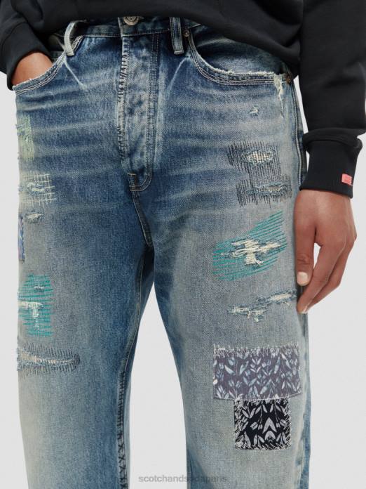 Scotch & Soda Hommes jean coupe super décontractée The Strand Premium nouveau grunge vêtements 4HB4578