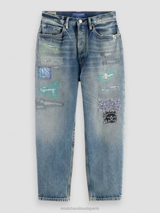 Scotch & Soda Hommes jean coupe super décontractée The Strand Premium nouveau grunge vêtements 4HB4578