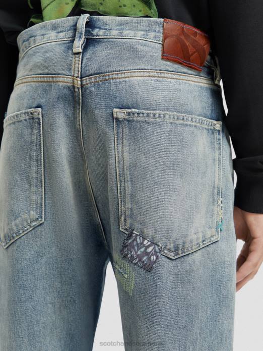 Scotch & Soda Hommes jean coupe super décontractée The Strand Premium nouveau grunge vêtements 4HB4578