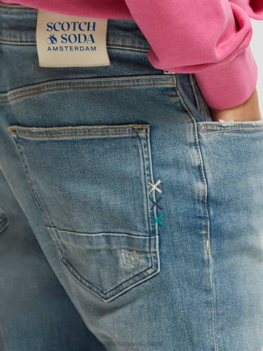 Scotch & Soda Hommes le jean coupe super slim rêve vert vêtements 4HB4585