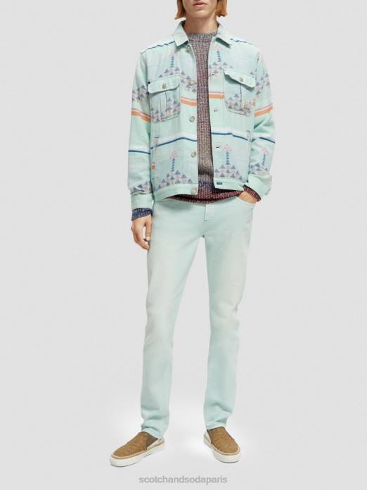 Scotch & Soda Hommes le jean teint en pièce coupe super slim menthe vêtements 4HB4583