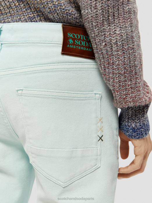 Scotch & Soda Hommes le jean teint en pièce coupe super slim menthe vêtements 4HB4583