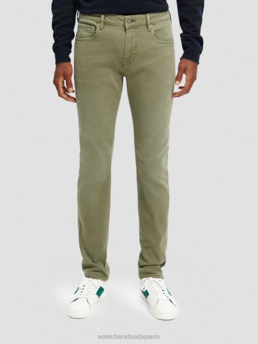 Scotch & Soda Hommes le jean teint en pièce coupe super slim vert militaire vêtements 4HB4582