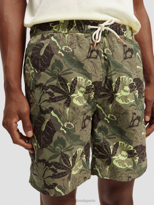 Scotch & Soda Hommes short de bain long imprimé camouflage floral vêtements 4HB4676