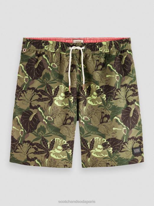 Scotch & Soda Hommes short de bain long imprimé camouflage floral vêtements 4HB4676