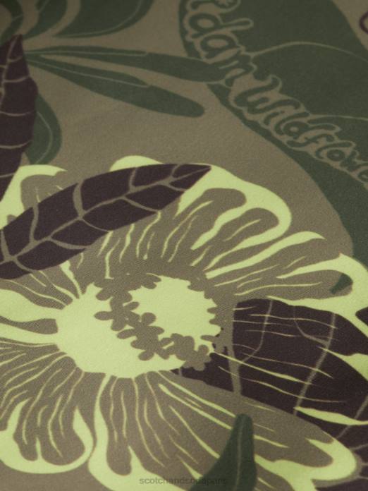 Scotch & Soda Hommes short de bain long imprimé camouflage floral vêtements 4HB4676